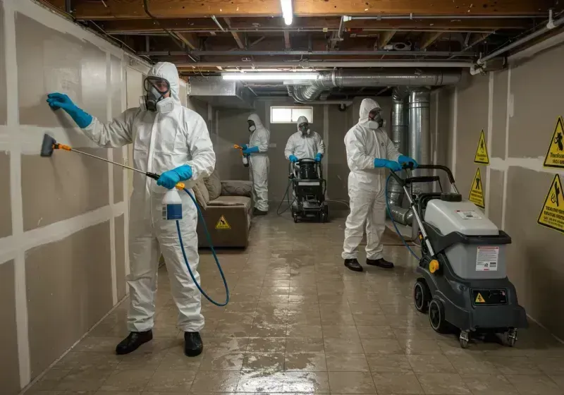 Basement Moisture Removal and Structural Drying process in Carrboro, NC